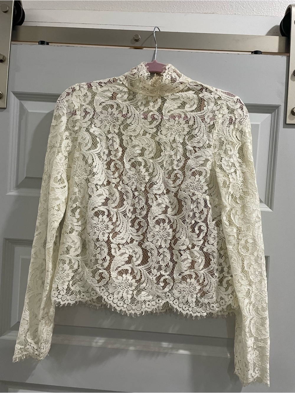Wilfred by Aritzia Lace Sheer blouse + Nude Cami  Size S  Like New